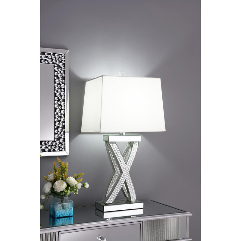 Coaster Furniture Dominick 923289 Table Lamp With Rectange Shade - White/Mirror IMAGE 2