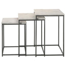  Coaster Furniture Medora 936016 3-piece Marble Top Nesting Table Set - White IMAGE 5