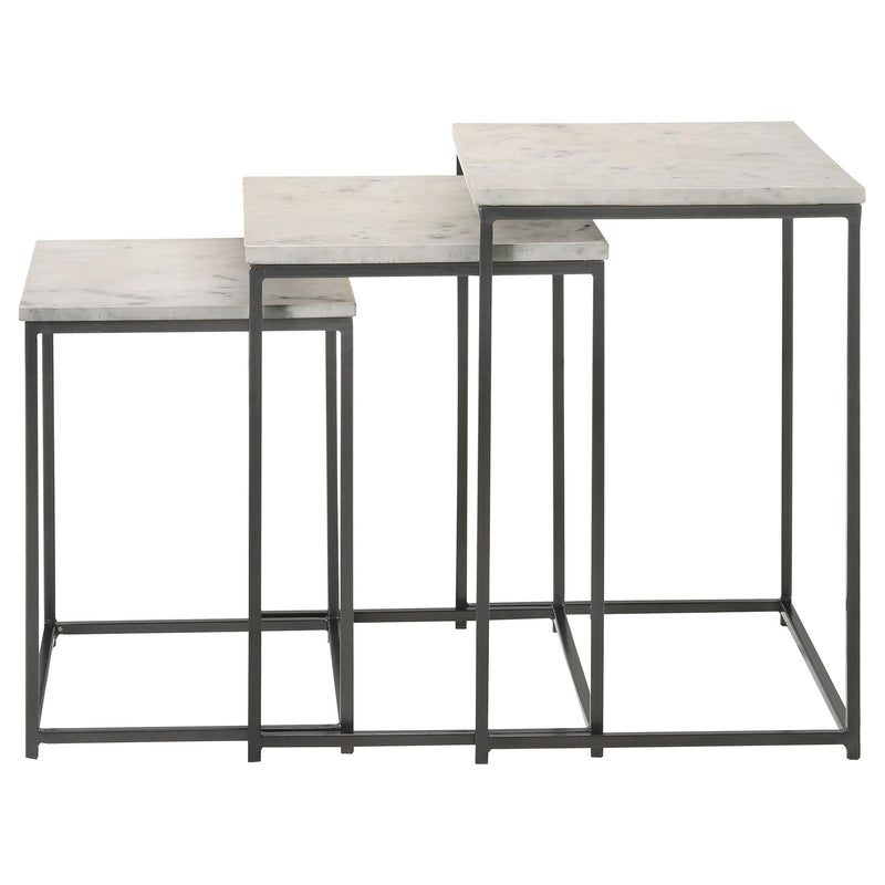  Coaster Furniture Medora 936016 3-piece Marble Top Nesting Table Set - White IMAGE 5