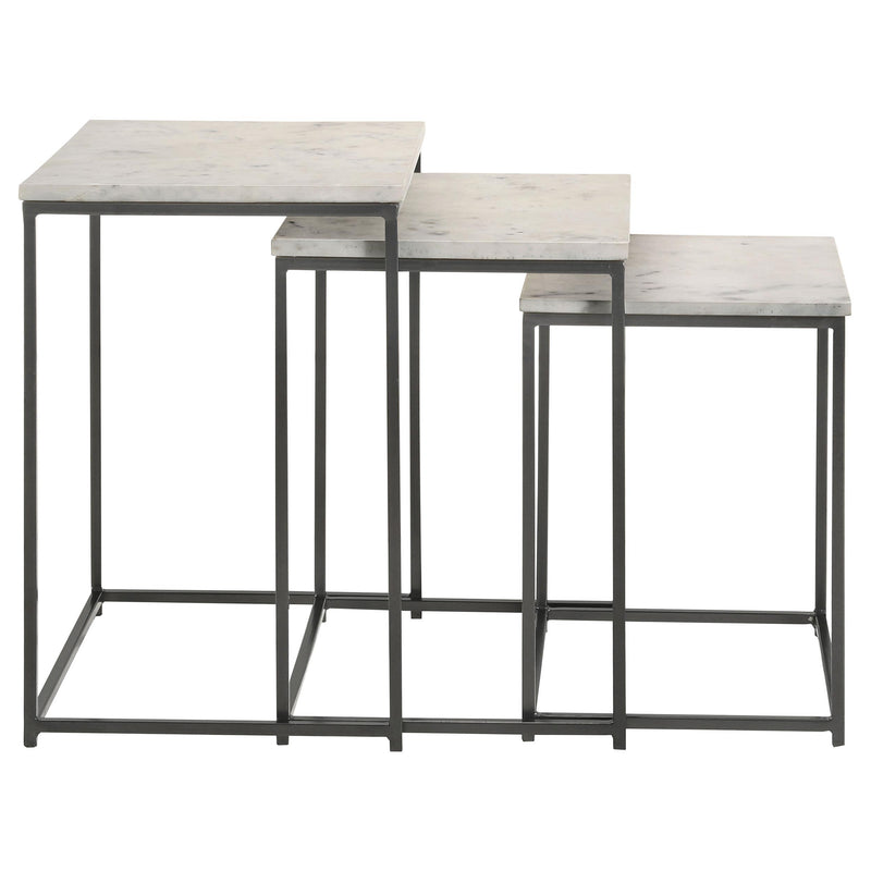  Coaster Furniture Medora 936016 3-piece Marble Top Nesting Table Set - White IMAGE 7