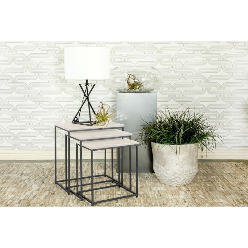  Coaster Furniture Medora 936016 3-piece Marble Top Nesting Table Set - White IMAGE 8