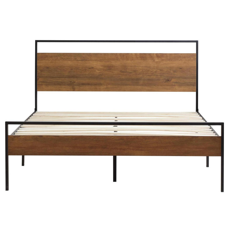  Weekender Thompson Metal and Wood Platform Bed- Brown (Queen) IMAGE 2