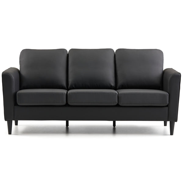  Weekender Atwood Sofa- Faux Leather Black IMAGE 1
