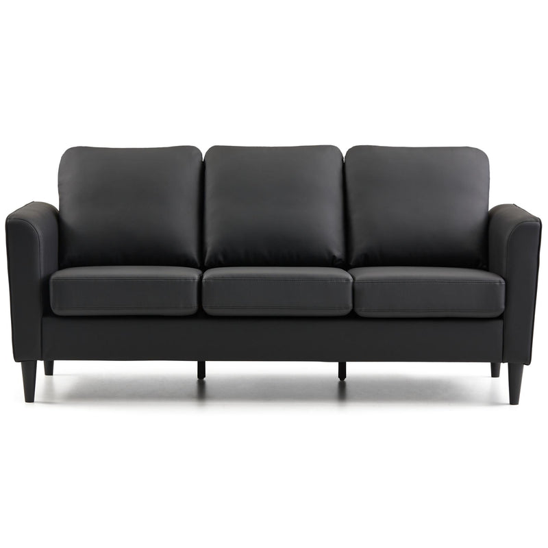  Weekender Atwood Sofa- Faux Leather Black IMAGE 1
