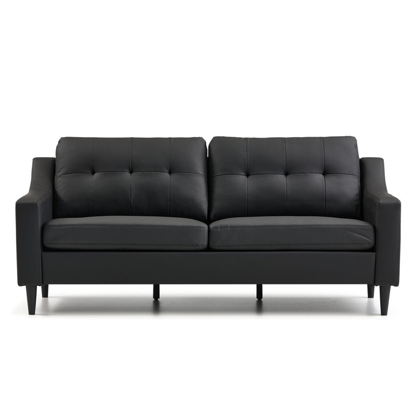  Weekender Bingham Sofa- Faux Leather Black IMAGE 1