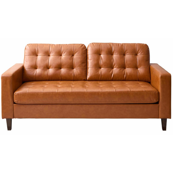  Weekender Douglas Sofa- Faux Caramel Brown IMAGE 1