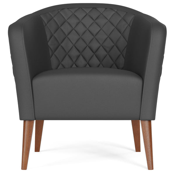  Weekender Webster Barrel Chair- Faux Leather Grey IMAGE 1