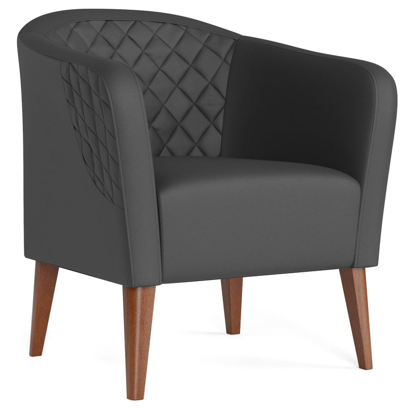 Weekender Webster Barrel Chair- Faux Leather Grey IMAGE 2