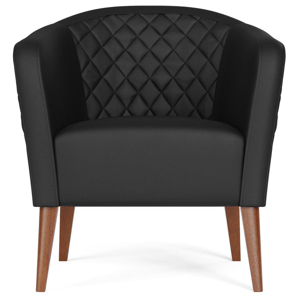  Weekender Webster Barrel Chair- Faux Leather Black IMAGE 1