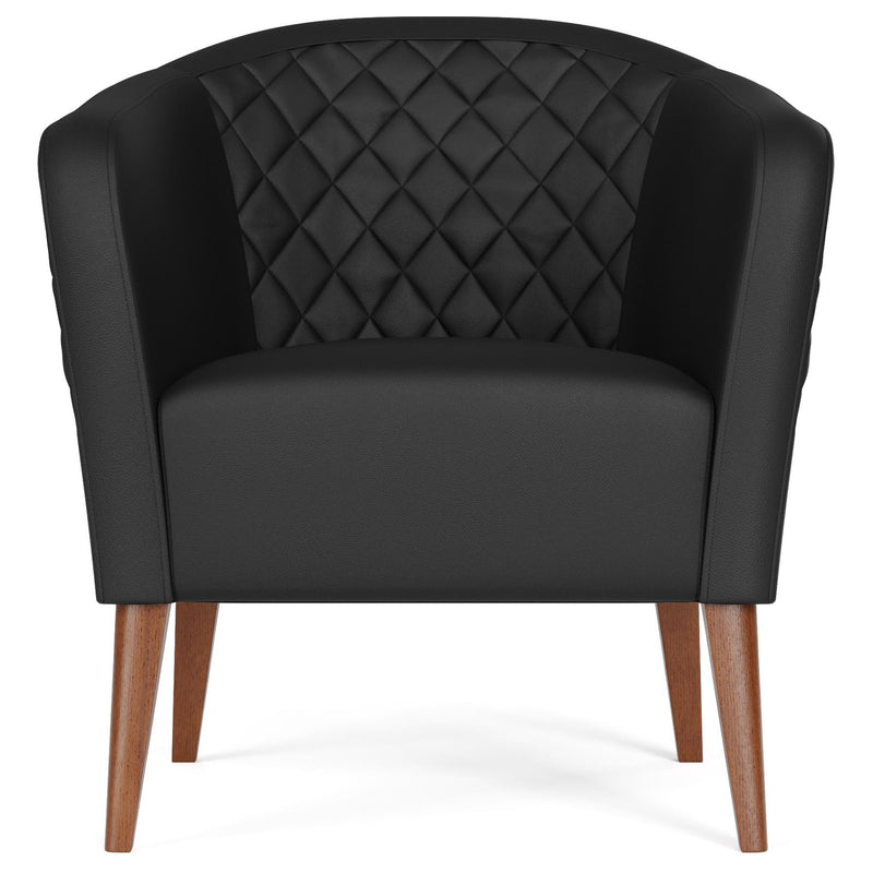  Weekender Webster Barrel Chair- Faux Leather Black IMAGE 1