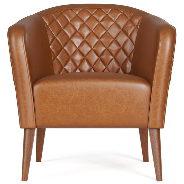  Weekender Webster Barrel Chair- Faux Leather Camel IMAGE 1