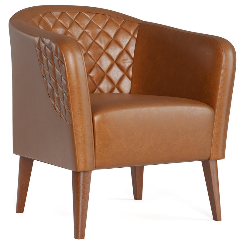 Weekender Webster Barrel Chair- Faux Leather Camel IMAGE 2