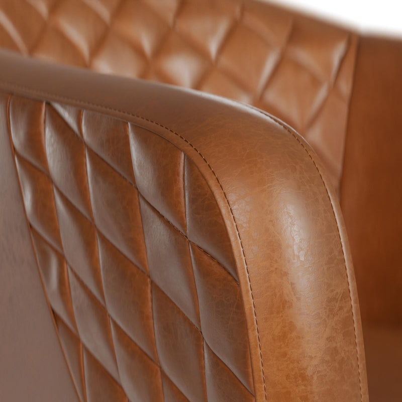  Weekender Webster Barrel Chair- Faux Leather Camel IMAGE 3