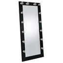Coaster Furniture Zayan 969557 Full Length Floor Mirror with Lighting - Black High Gloss IMAGE 1