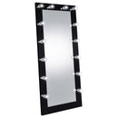 Coaster Furniture Zayan 969557 Full Length Floor Mirror with Lighting - Black High Gloss IMAGE 3