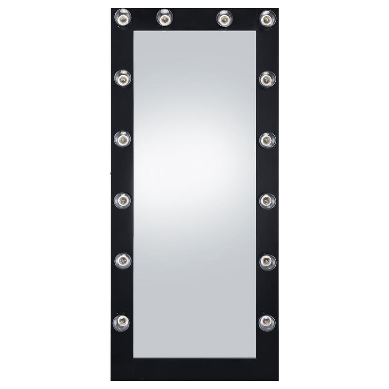 Coaster Furniture Zayan 969557 Full Length Floor Mirror with Lighting - Black High Gloss IMAGE 4