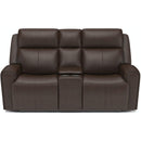 Flexsteel Barnett Power Reclining Leather Match Loveseat 1601-64PH 030-70 IMAGE 2