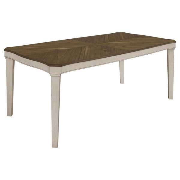  Coaster Furniture Ronnie 108051 Rectangular 79-inch Wood Dining Table - Rustic Cream IMAGE 1