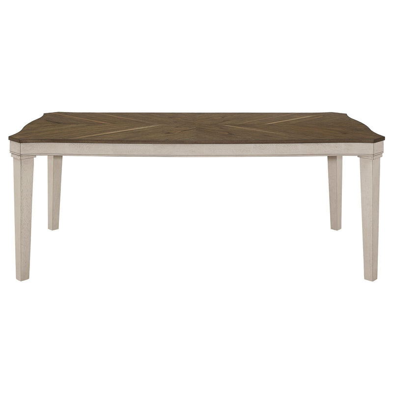  Coaster Furniture Ronnie 108051 Rectangular 79-inch Wood Dining Table - Rustic Cream IMAGE 3