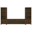 Coaster Furniture Sachin 707736 3-shelf Media Tower With Storage Cabinet - Dark Pine IMAGE 8