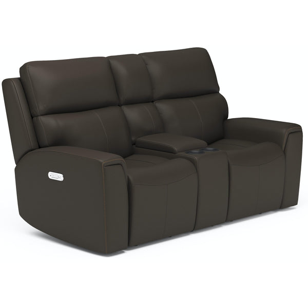 Flexsteel Jarvis Power Reclining Leather Match Loveseat 1828-64PH 009-70 IMAGE 1