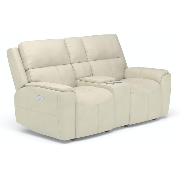 Flexsteel Ellis Power Reclining Leather Match Loveseat 1844-64PH 009-14 IMAGE 1