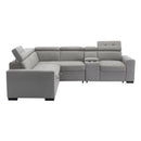 Homelegance Farrah 9219GY*SC 3 pc Sectional with Adjustable Headrests, Pull-out Bed and Console IMAGE 2