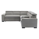 Homelegance Farrah 9219GY*SC 3 pc Sectional with Adjustable Headrests, Pull-out Bed and Console IMAGE 3