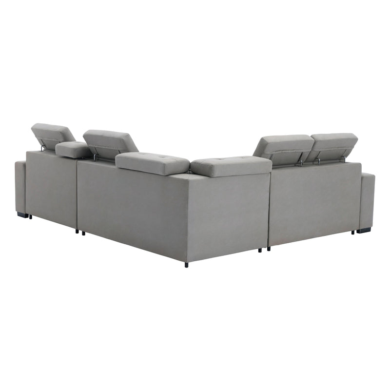 Homelegance Farrah 9219GY*SC 3 pc Sectional with Adjustable Headrests, Pull-out Bed and Console IMAGE 6