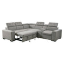 Homelegance Farrah 9219GY*SC 3 pc Sectional with Adjustable Headrests, Pull-out Bed and Console IMAGE 8
