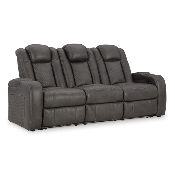 Signature Design by Ashley Fyne-Dyme Power Reclining Leather Look Sofa 3660215 IMAGE 1