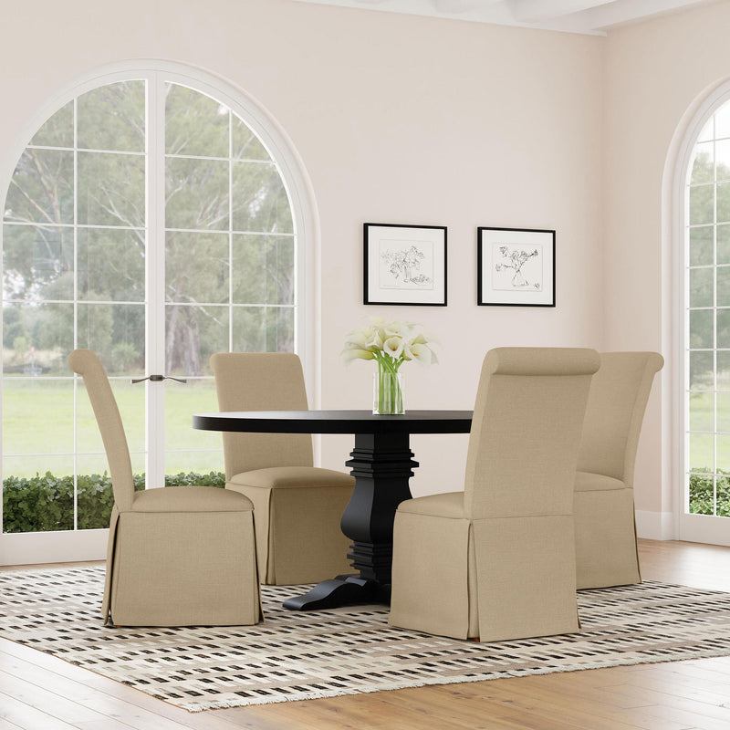Coaster Furniture Shawna 100747 Upholstered Skirted Side Chair - Light Khaki (Set of 2) IMAGE 11