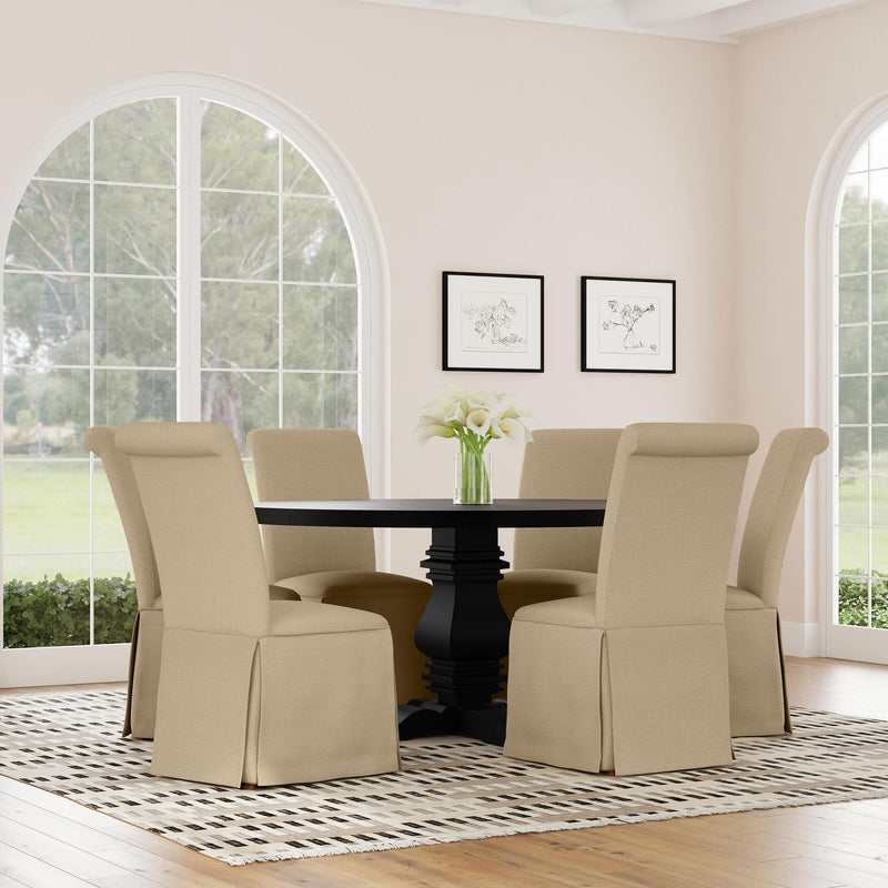 Coaster Furniture Shawna 100747 Upholstered Skirted Side Chair - Light Khaki (Set of 2) IMAGE 12