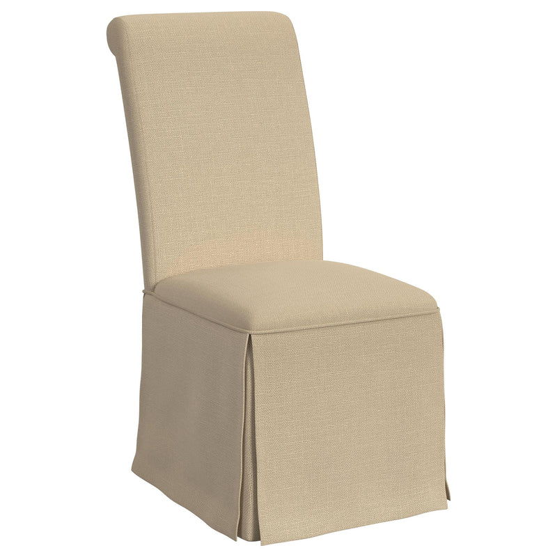 Coaster Furniture Shawna 100747 Upholstered Skirted Parson Dining Side Chair - Khaki IMAGE 1