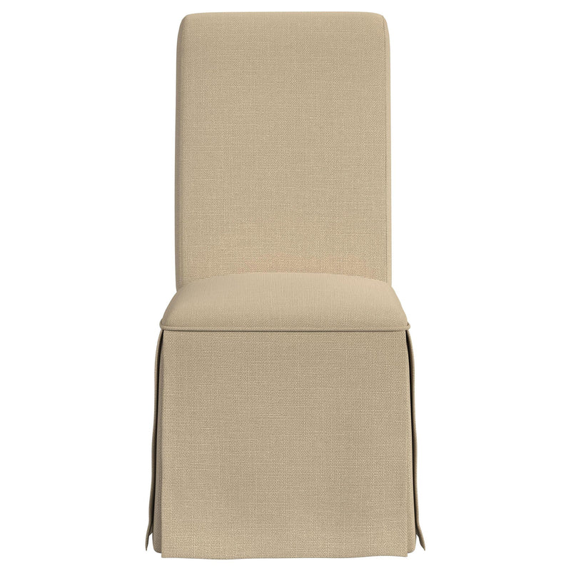 Coaster Furniture Shawna 100747 Upholstered Skirted Side Chair - Light Khaki (Set of 2) IMAGE 2