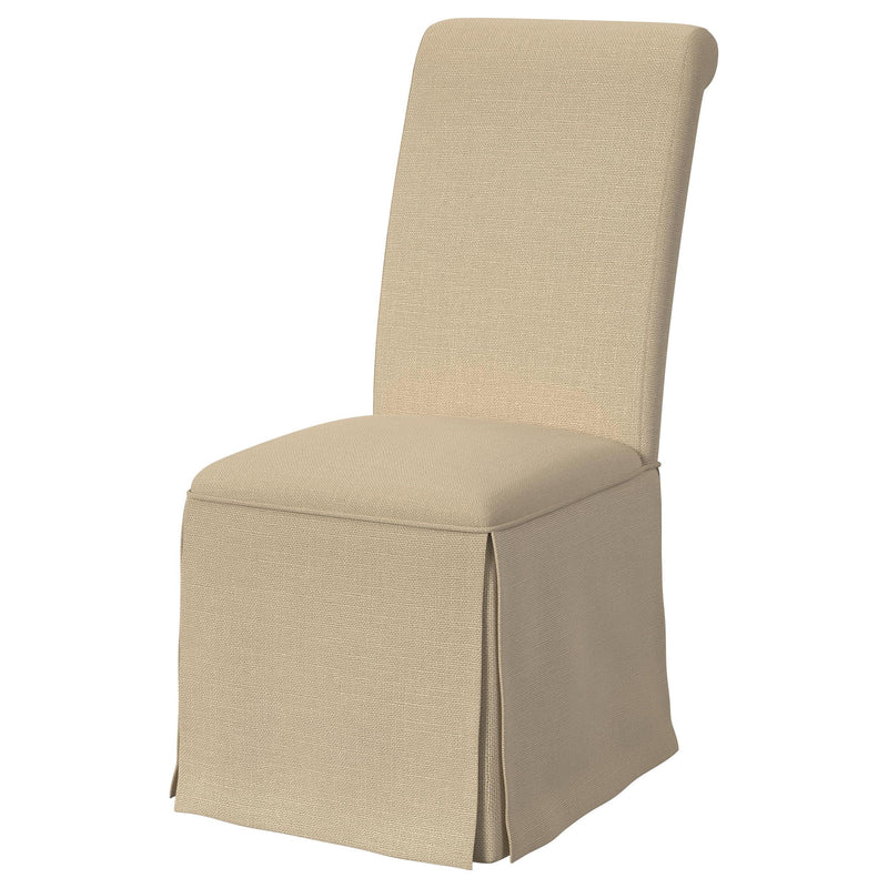 Coaster Furniture Shawna 100747 Upholstered Skirted Side Chair - Light Khaki (Set of 2) IMAGE 3