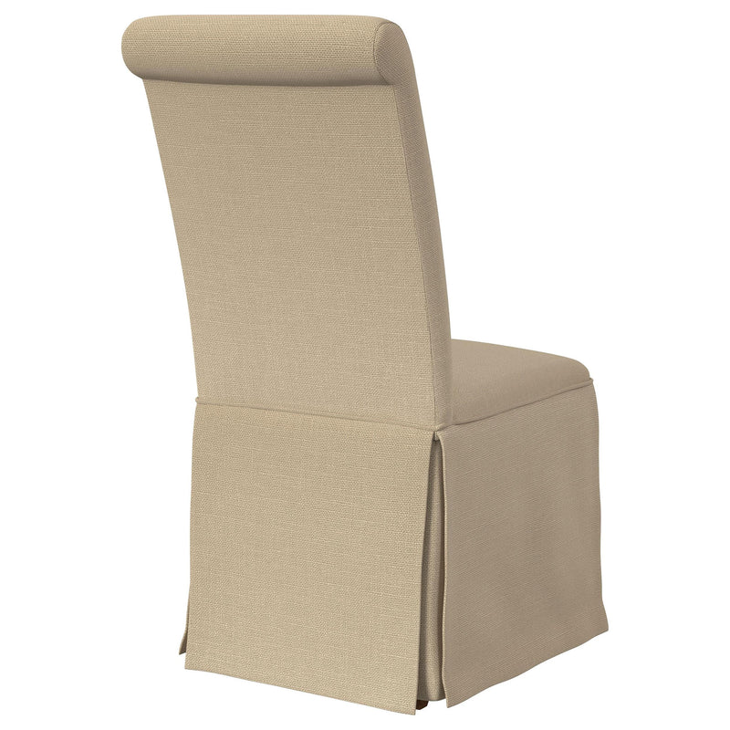 Coaster Furniture Shawna 100747 Upholstered Skirted Side Chair - Light Khaki (Set of 2) IMAGE 7