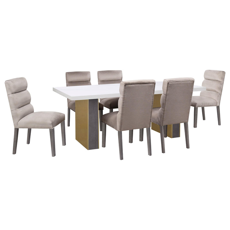  Coaster Furniture Carla 106683 Velvet Upholstered Dining Side Chair - Stone IMAGE 11