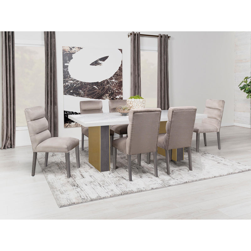  Coaster Furniture Carla 106683 Velvet Upholstered Dining Side Chair - Stone IMAGE 16