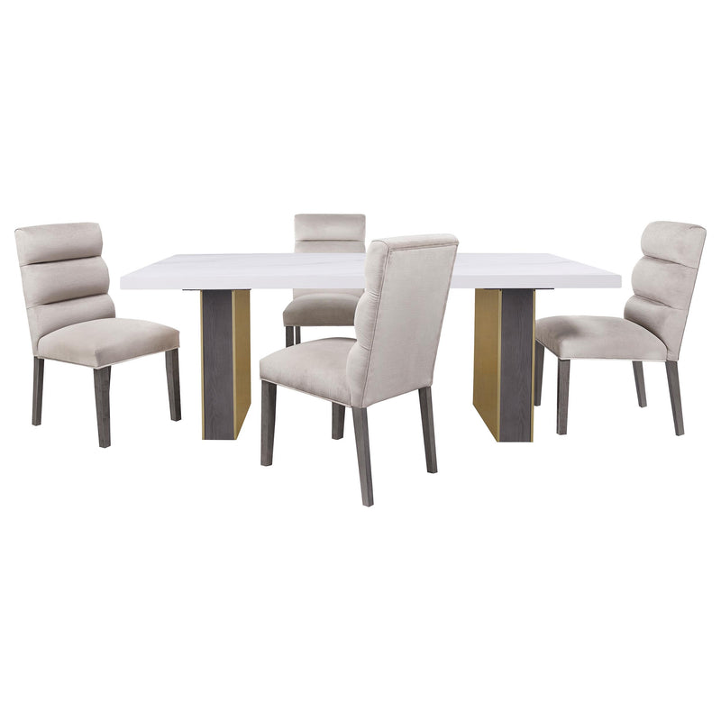  Coaster Furniture Carla 106683 Velvet Upholstered Dining Side Chair - Stone IMAGE 8