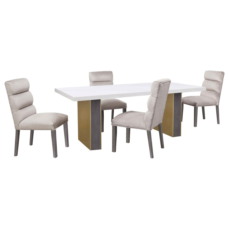  Coaster Furniture Carla 106683 Velvet Upholstered Dining Side Chair - Stone IMAGE 9