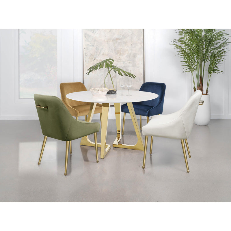 Coaster Furniture Round Carla Dining Table with Marble Top and Pedestal Base 107171 IMAGE 10