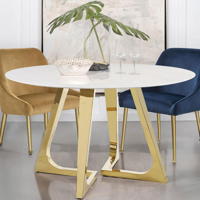 Coaster Furniture Round Carla Dining Table with Marble Top and Pedestal Base 107171 IMAGE 9