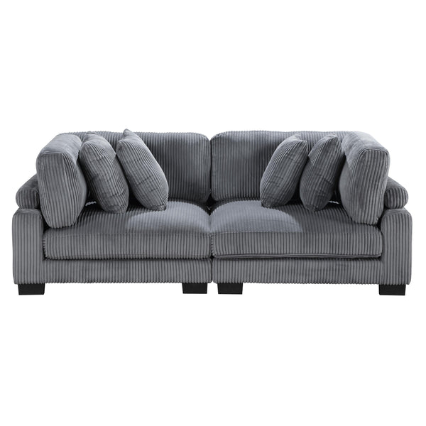 Homelegance Traverse Stationary Fabric Loveseat 8555GY-2* IMAGE 1