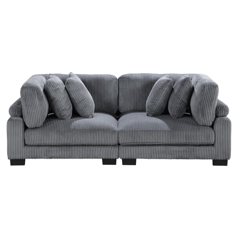 Homelegance Traverse Stationary Fabric Loveseat 8555GY-2* IMAGE 1
