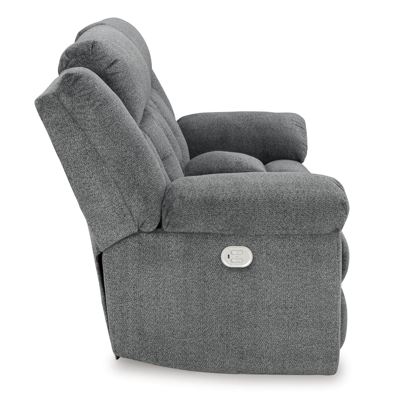 Signature Design by Ashley Tip-Off Power Reclining Fabric Loveseat 6930418 IMAGE 4