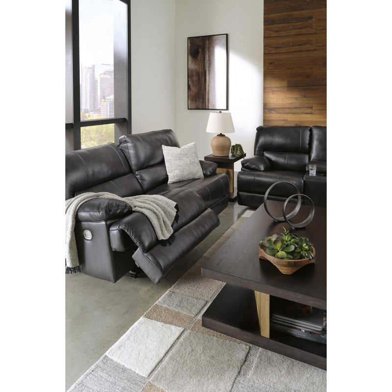 Signature Design by Ashley Mountainous Power Reclining Leather Match Sofa U6580147 IMAGE 12