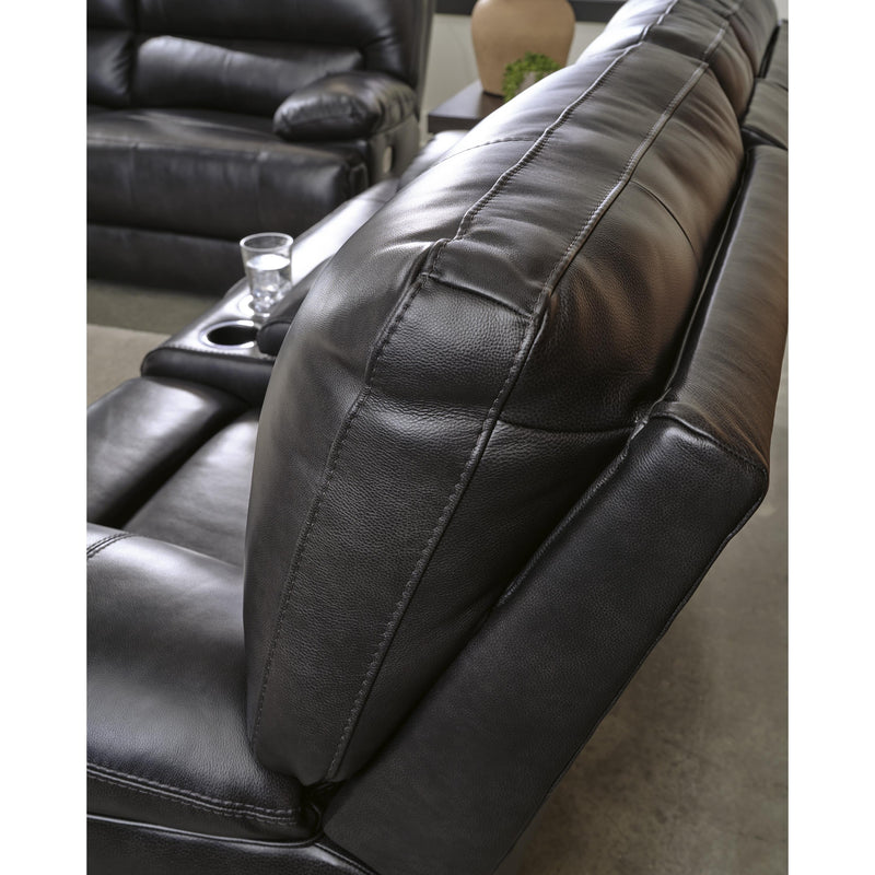 Signature Design by Ashley Mountainous Power Reclining Leather Match Sofa U6580147 IMAGE 8