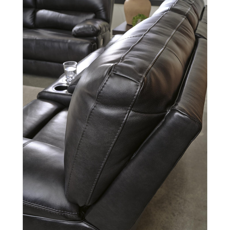 Signature Design by Ashley Mountainous Power Reclining Leather Match Sofa U6580147 IMAGE 8