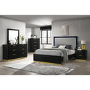  Coaster Furniture Caraway 224781KE Wood Eastern King LED Panel Bed - Black IMAGE 5